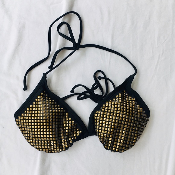 Xhilaration Other - ✨Black and Gold Rhinestone Bikini Top String